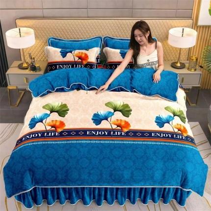 91家纺网 家纺一手货源 找家纺 绒耀 2025新款高克重牛奶绒四件套保暖四件套直播爆款电商爆款含情