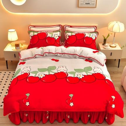 91家纺网 家纺一手货源 找家纺 绒耀 2025新款高克重牛奶绒四件套保暖四件套直播爆款电商爆款怜香惜玉