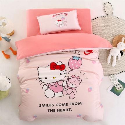 91家纺网 家纺一手货源 找家纺 （总）孩子王 2023新款三丽鸥正版授权KT猫全棉学生大版卡通幼儿园多件套