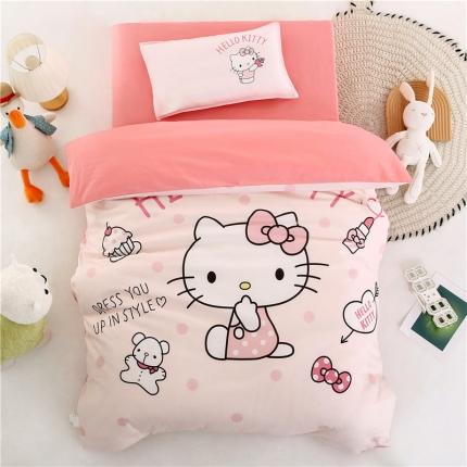 91家纺网 家纺一手货源 找家纺 （总）孩子王 2023新款三丽鸥正版授权KT猫全棉学生大版卡通幼儿园多件套