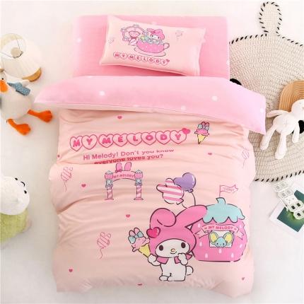 91家纺网 家纺一手货源 找家纺 （总）孩子王 2023新款三丽鸥正版授权KT猫全棉学生大版卡通幼儿园多件套