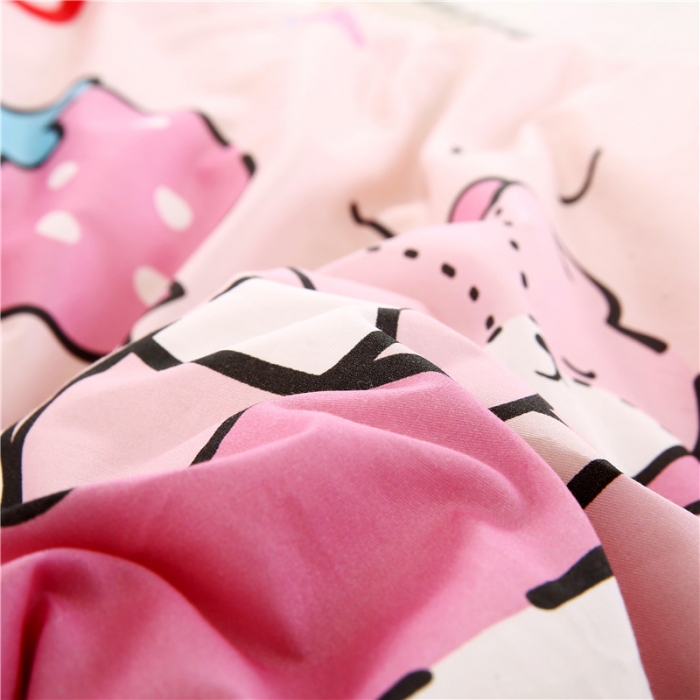 91家纺网 家纺一手货源 找家纺 孩子王 2023新款三丽鸥正版授权KT猫全棉学生大版卡通幼儿园多件套 KT派对