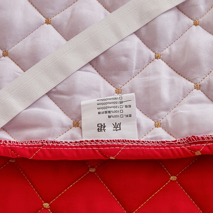 91家纺网 家纺一手货源 找家纺 屹成 2024新款水洗棉蕾丝四季款床笠床裙单品套件-床头罩 大红