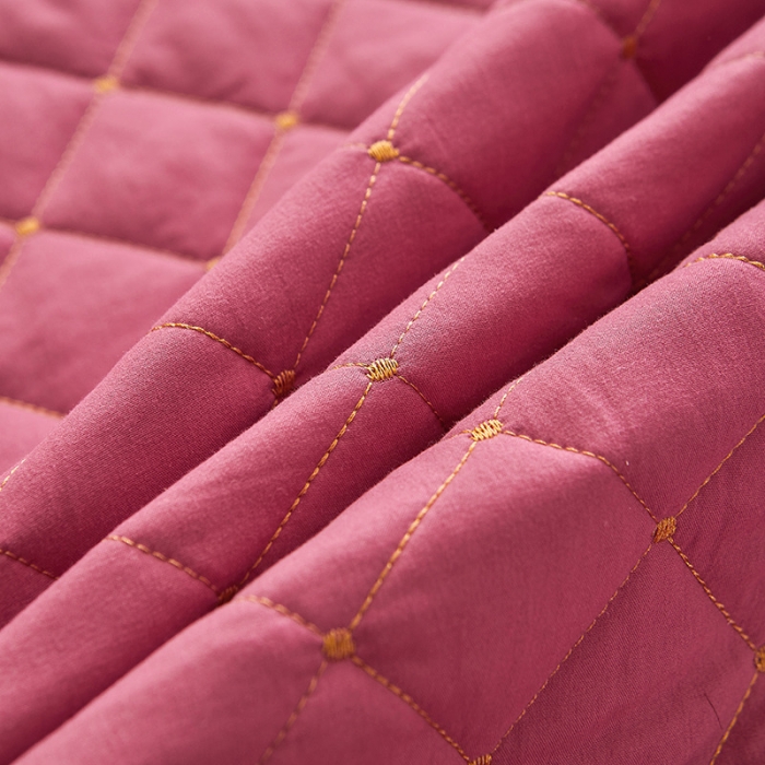 91家纺网 家纺一手货源 找家纺 屹成 2024新款水洗棉蕾丝四季款床笠床裙单品套件-床头罩 豆沙