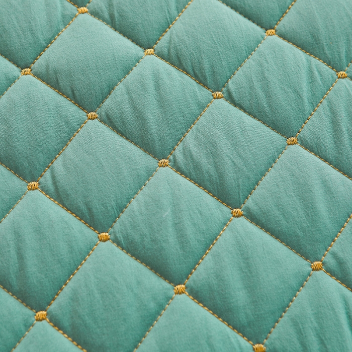 91家纺网 家纺一手货源 找家纺 屹成 2024新款水洗棉蕾丝四季款床笠床裙单品套件-床头罩 橄榄绿