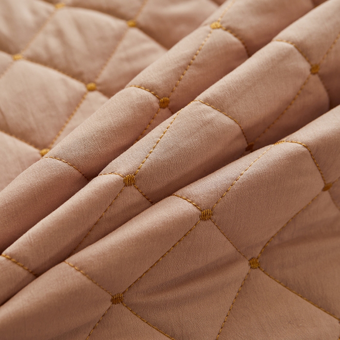 91家纺网 家纺一手货源 找家纺 屹成 2024新款水洗棉蕾丝四季款床笠床裙单品套件-床头罩 卡其