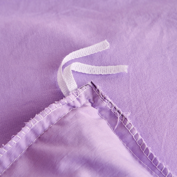 91家纺网 家纺一手货源 找家纺 屹成 2024新款水洗棉蕾丝四季款床笠床裙单品套件-床头罩 浅紫