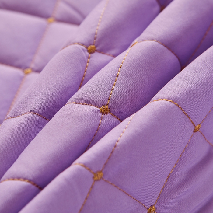 91家纺网 家纺一手货源 找家纺 屹成 2024新款水洗棉蕾丝四季款床笠床裙单品套件-床头罩 浅紫