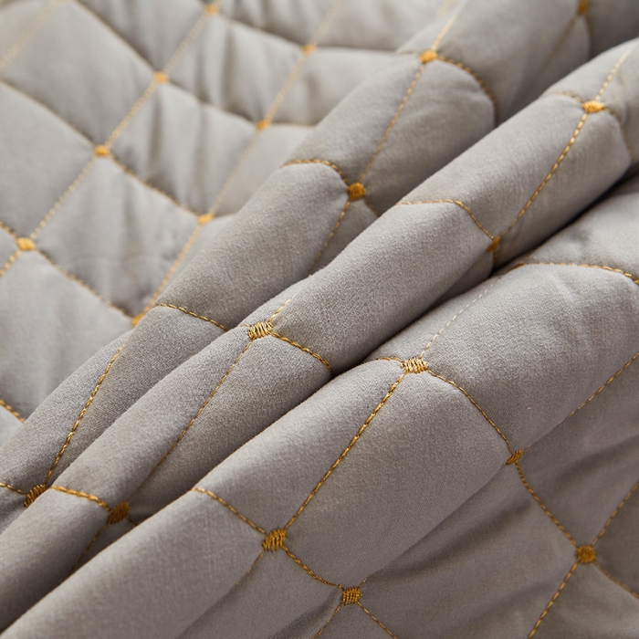 91家纺网 家纺一手货源 找家纺 屹成 2024新款水洗棉蕾丝四季款床笠床裙单品套件-床头罩 银灰