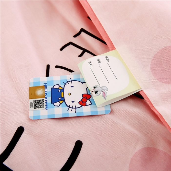 91家纺网 家纺一手货源 找家纺 孩子王 2023新款三丽鸥正版授权KT猫全棉学生大版卡通幼儿园多件套 时尚KT