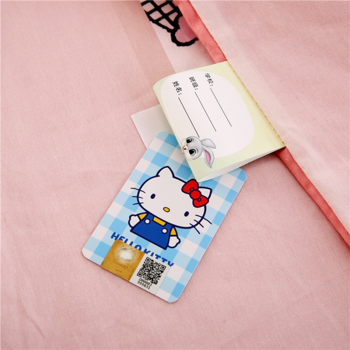 91家纺网 家纺一手货源 找家纺 孩子王 2023新款三丽鸥正版授权KT猫全棉学生大版卡通幼儿园多件套 甜心KT