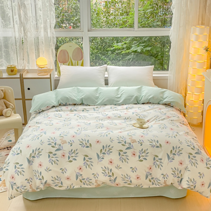 91家纺网 家纺一手货源 找家纺 金鑫汇 2022新款喷气全棉被套莫妮卡