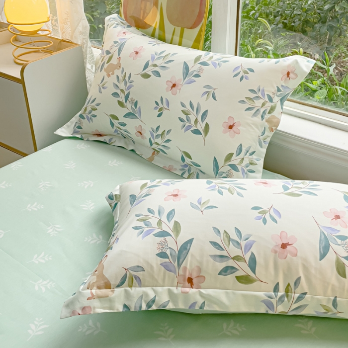 91家纺网 家纺一手货源 找家纺 金鑫汇 2023新款喷气全棉枕套一对莫妮卡