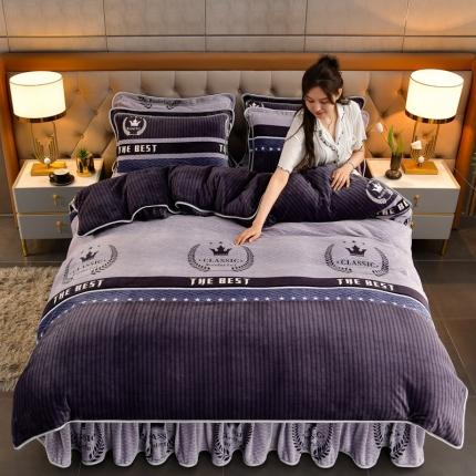 91家纺网 家纺一手货源 找家纺 绒耀 2025新款高克重牛奶绒四件套保暖四件套直播爆款电商爆款时尚英伦