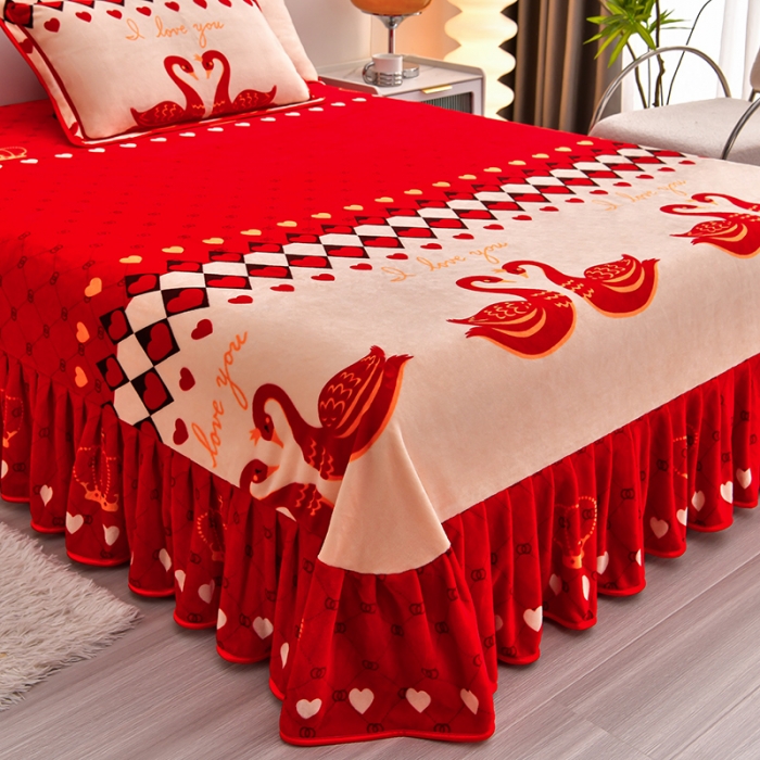 91家纺网 家纺一手货源 找家纺 绒耀 2025新款高克重牛奶绒四件套保暖四件套直播爆款电商爆款朝夕相伴