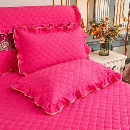 91家纺网 家纺一手货源 找家纺 （总）屹成 2024新款水洗棉蕾丝四季款床笠床裙单品套件-枕套