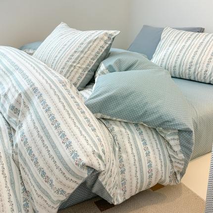 91家纺网 家纺一手货源 找家纺 捌月新款13372全棉田园风印花四件套小红书同款四件套直播新品 沫沫