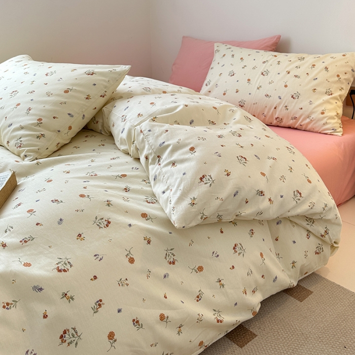 91家纺网 家纺一手货源 找家纺 捌月新款13372全棉田园风印花四件套小红书同款四件套直播新品 芬得拉