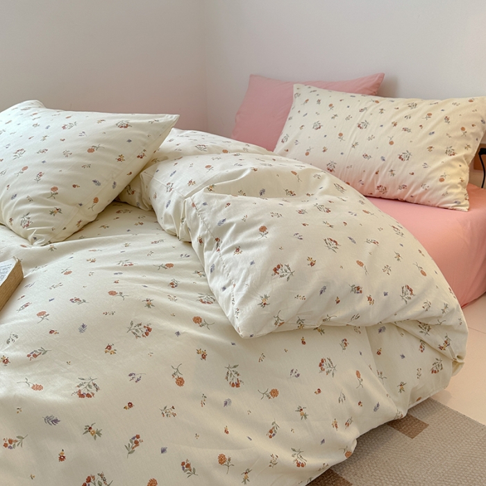 91家纺网 家纺一手货源 找家纺 捌月新款13372全棉田园风印花四件套小红书同款四件套直播新品 芬得拉