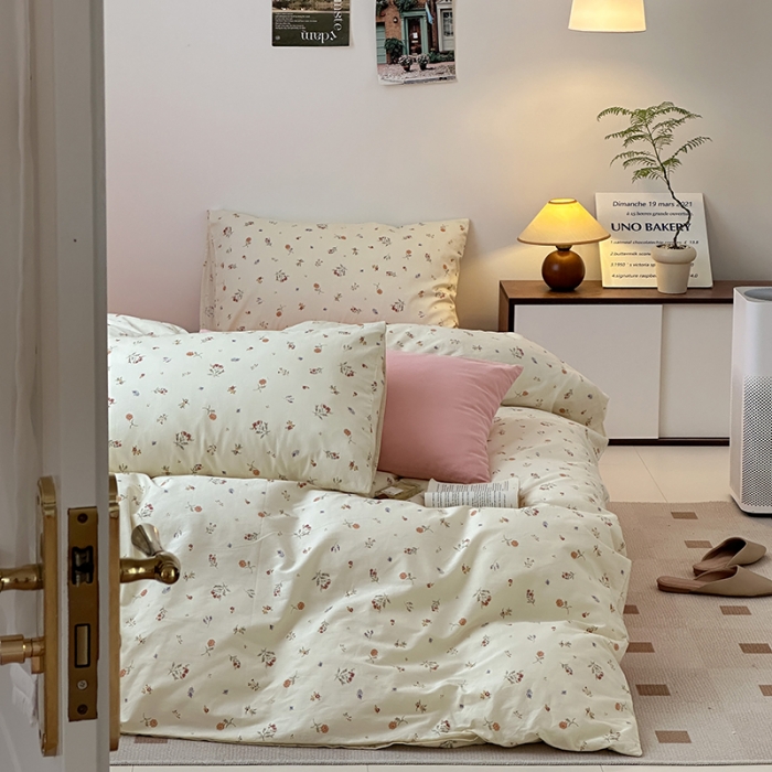 91家纺网 家纺一手货源 找家纺 捌月新款13372全棉田园风印花四件套小红书同款四件套直播新品 芬得拉