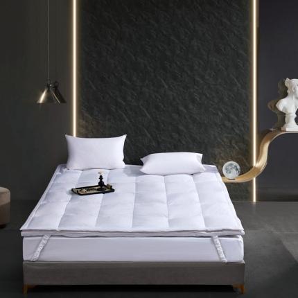 91家纺网 家纺一手货源 找家纺 华盛 2024新款全棉加厚立体款双层凌空羽绒床垫 白色