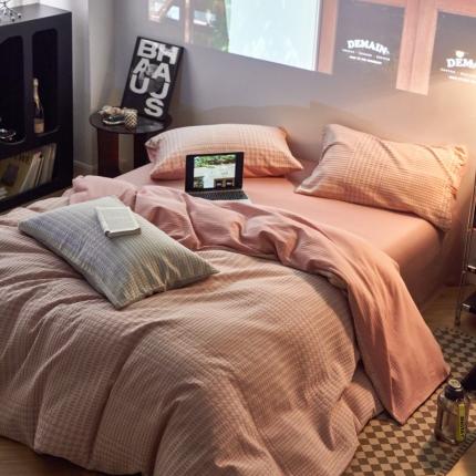 91家纺网 家纺一手货源 找家纺 （总）简家居 2023新款色织提花四件套-莫妮卡