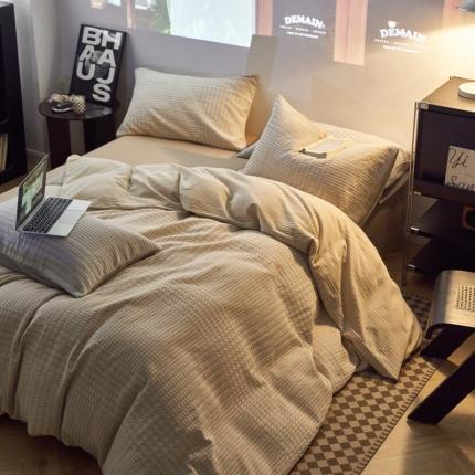 91家纺网 家纺一手货源 找家纺 （总）简家居 2023新款色织提花四件套-莫妮卡