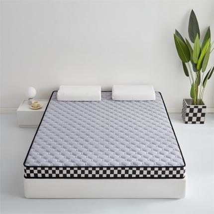 91家纺网 家纺一手货源 找家纺 寐眠 2023新款A类针织抗菌胶质床垫-成人款 棋盘格-灰