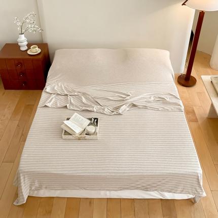 华超针织 2023新款A类针织棉旅行睡袋 浅咖中条