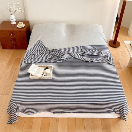 华超针织 2023新款A类针织棉旅行睡袋 深蓝中条