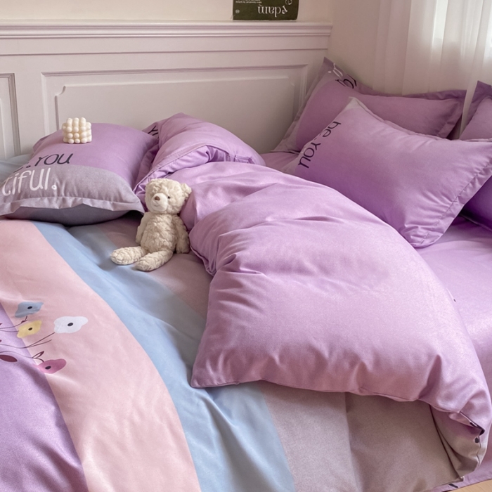 91家纺网 家纺一手货源 找家纺 宇淳国际 2023新款加厚植物羊绒四件套 芳华