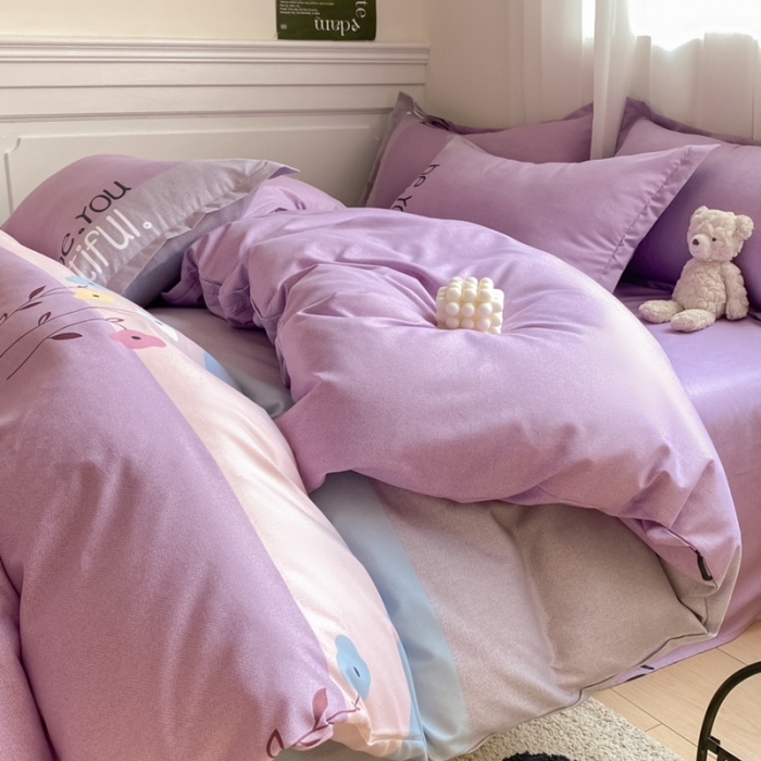 91家纺网 家纺一手货源 找家纺 宇淳国际 2023新款加厚植物羊绒四件套 芳华