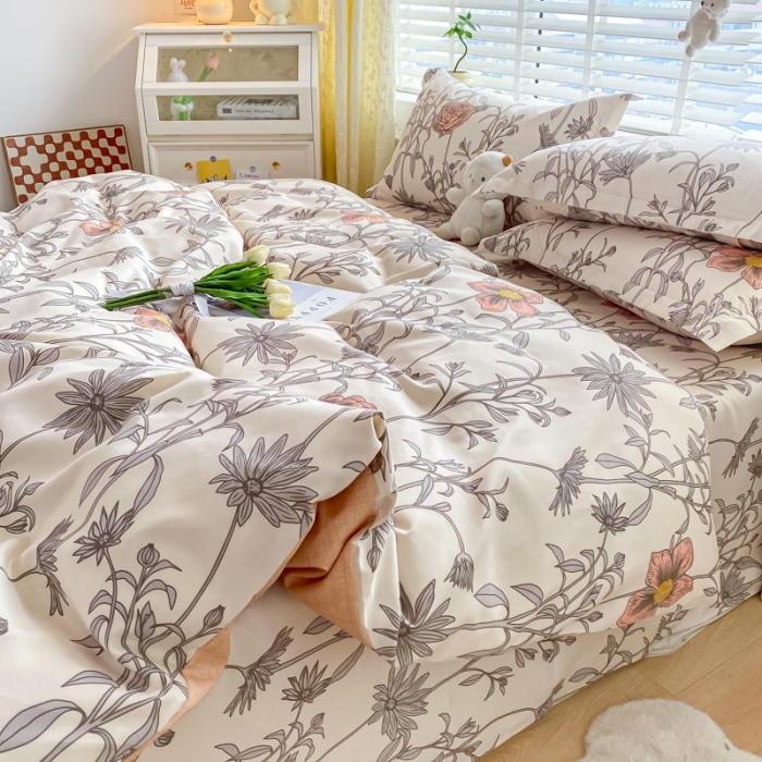 91家纺网 家纺一手货源 找家纺 宇淳国际 2023新款加厚植物羊绒四件套 粉玉奇缘