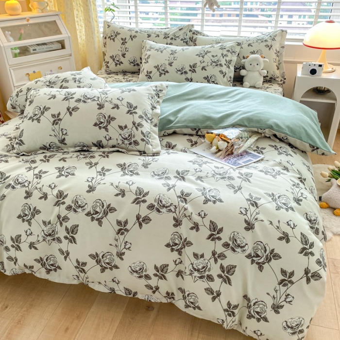 91家纺网 家纺一手货源 找家纺 宇淳国际 2023新款加厚植物羊绒四件套 芬香漫语