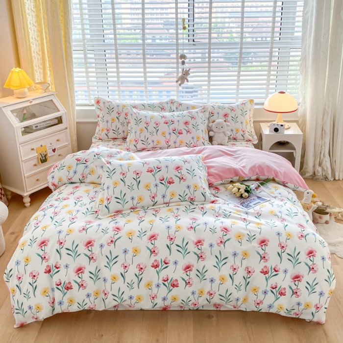 91家纺网 家纺一手货源 找家纺 宇淳国际 2023新款加厚植物羊绒四件套 夏韵公主