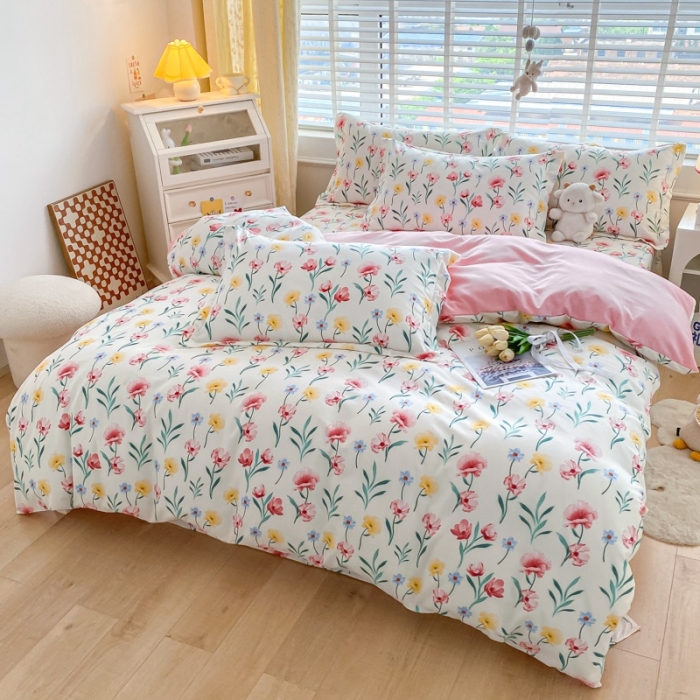 91家纺网 家纺一手货源 找家纺 宇淳国际 2023新款加厚植物羊绒四件套 夏韵公主