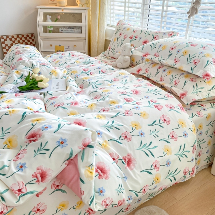 91家纺网 家纺一手货源 找家纺 宇淳国际 2023新款加厚植物羊绒四件套 夏韵公主