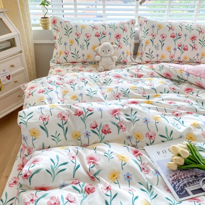 91家纺网 家纺一手货源 找家纺 宇淳国际 2023新款加厚植物羊绒四件套 夏韵公主