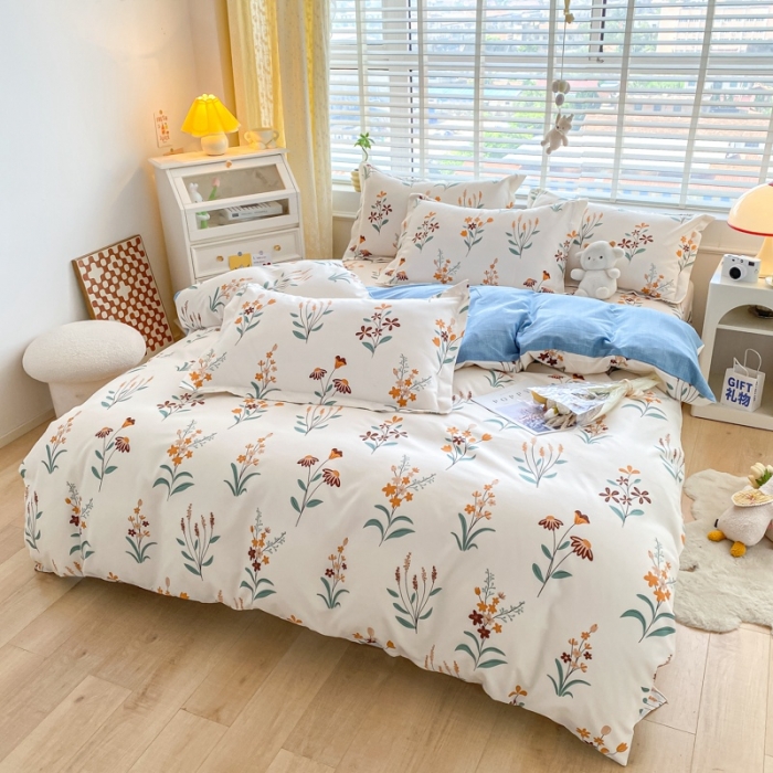 91家纺网 家纺一手货源 找家纺 宇淳国际 2023新款加厚植物羊绒四件套 花韵春天