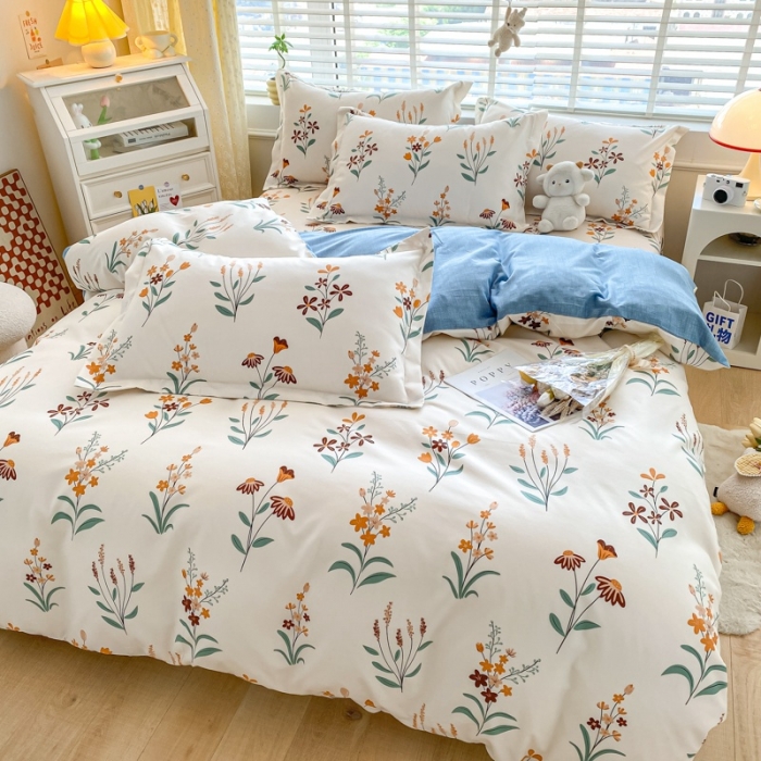 91家纺网 家纺一手货源 找家纺 宇淳国际 2023新款加厚植物羊绒四件套 花韵春天