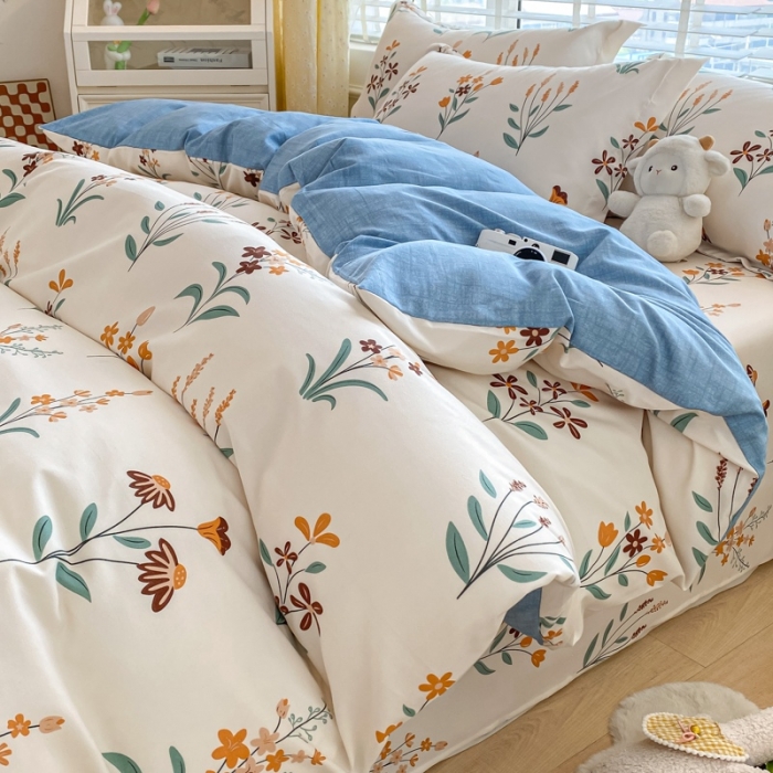 91家纺网 家纺一手货源 找家纺 宇淳国际 2023新款加厚植物羊绒四件套 花韵春天