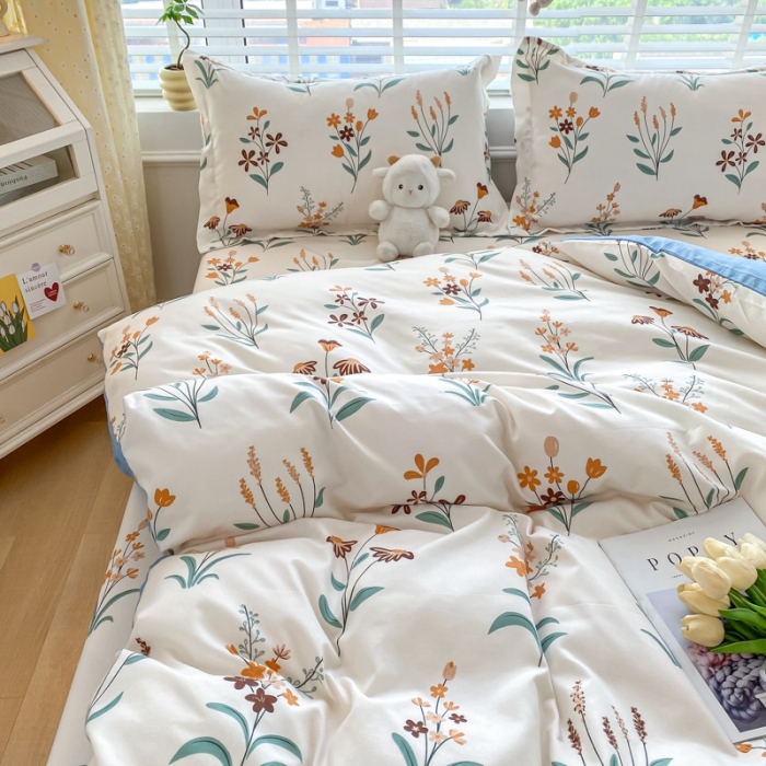 91家纺网 家纺一手货源 找家纺 宇淳国际 2023新款加厚植物羊绒四件套 花韵春天