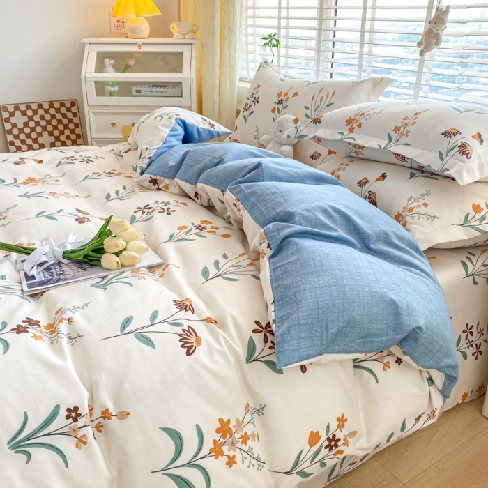 91家纺网 家纺一手货源 找家纺 宇淳国际 2023新款加厚植物羊绒四件套 花韵春天