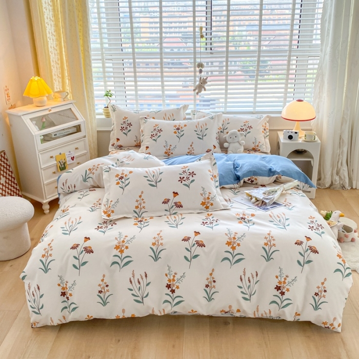 91家纺网 家纺一手货源 找家纺 宇淳国际 2023新款加厚植物羊绒四件套 花韵春天