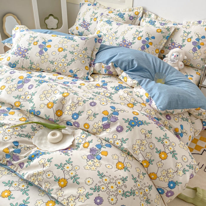 91家纺网 家纺一手货源 找家纺 宇淳国际 2023新款加厚植物羊绒四件套 爱在春天