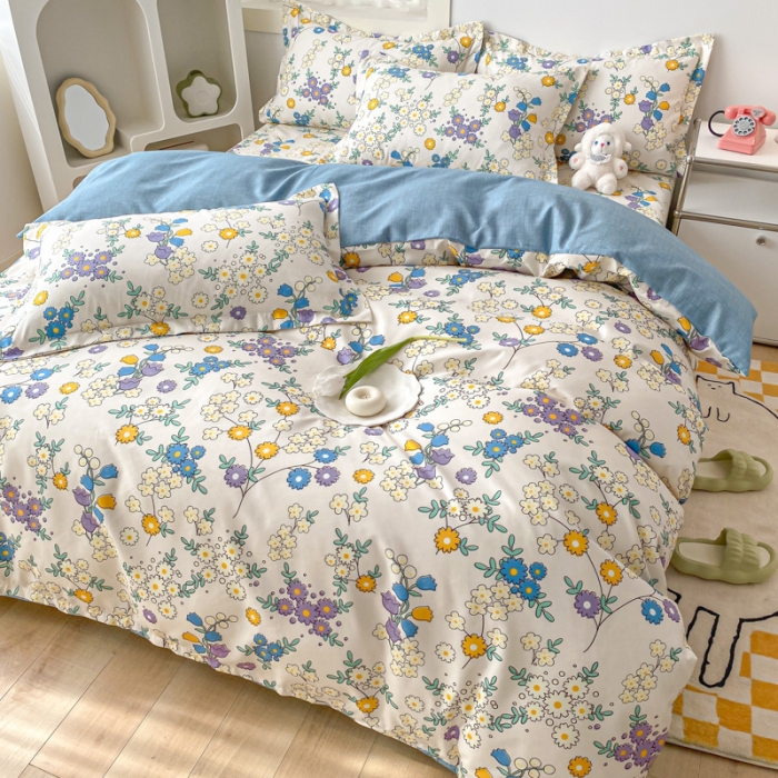 91家纺网 家纺一手货源 找家纺 宇淳国际 2023新款加厚植物羊绒四件套 爱在春天