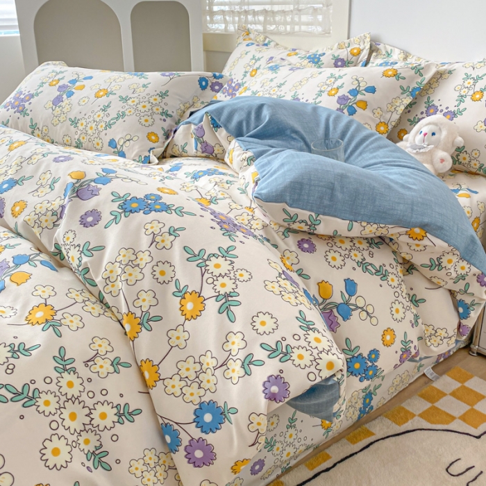 91家纺网 家纺一手货源 找家纺 宇淳国际 2023新款加厚植物羊绒四件套 爱在春天