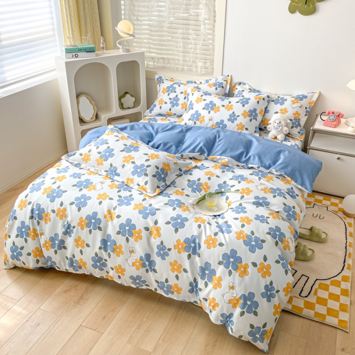 91家纺网 家纺一手货源 找家纺 宇淳国际 2023新款加厚植物羊绒四件套 春风初颜