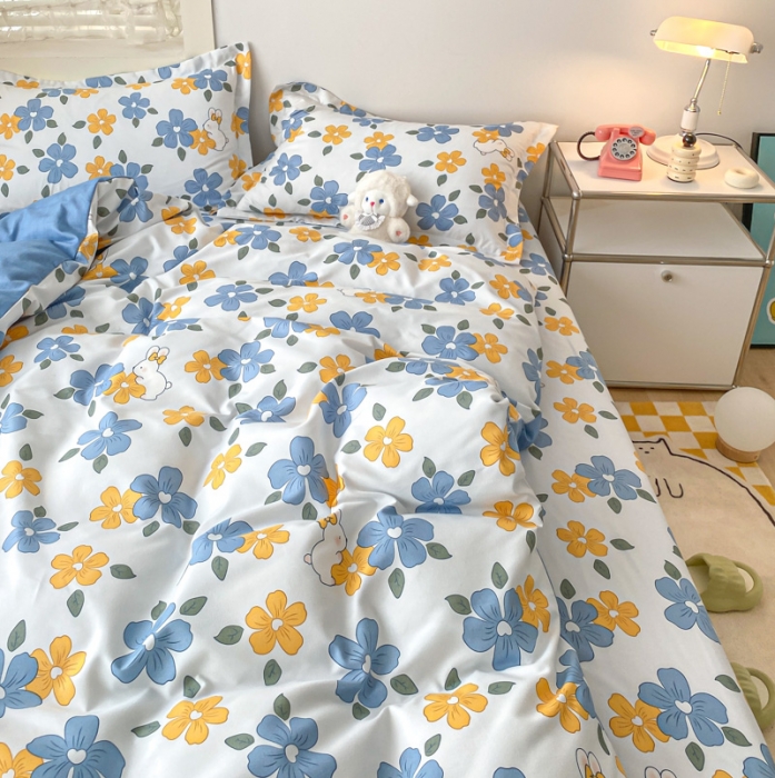 91家纺网 家纺一手货源 找家纺 宇淳国际 2023新款加厚植物羊绒四件套 春风初颜