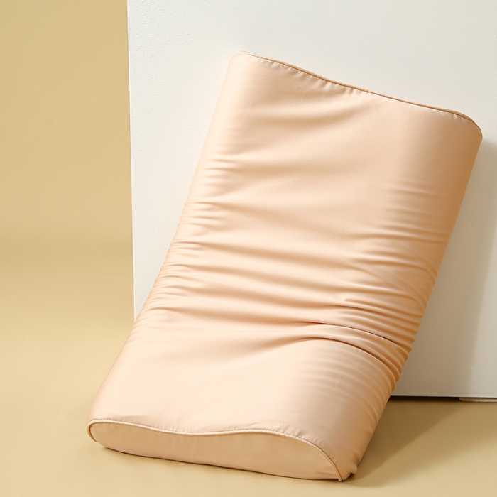 91家纺网 家纺一手货源 找家纺 良佐 2023新款100支长绒棉纯色乳胶枕枕套 太妃咖